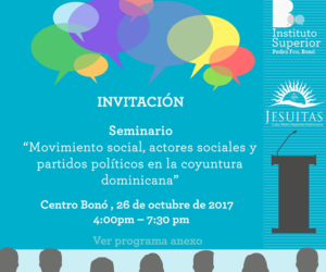 Seminario: “Movimiento social, actores sociales y partidos políticos en la coyuntura dominicana”